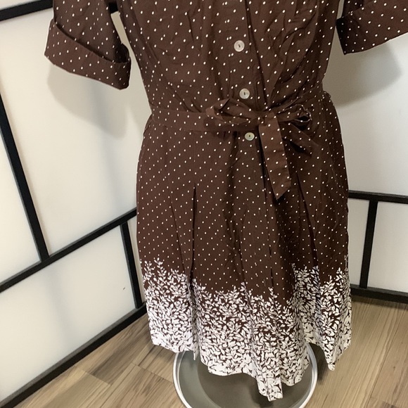 CONNECTED Women's Grandmacore Polka Dot Button Front Cotton Spring Size 14 BIN A - Picture 5 of 16